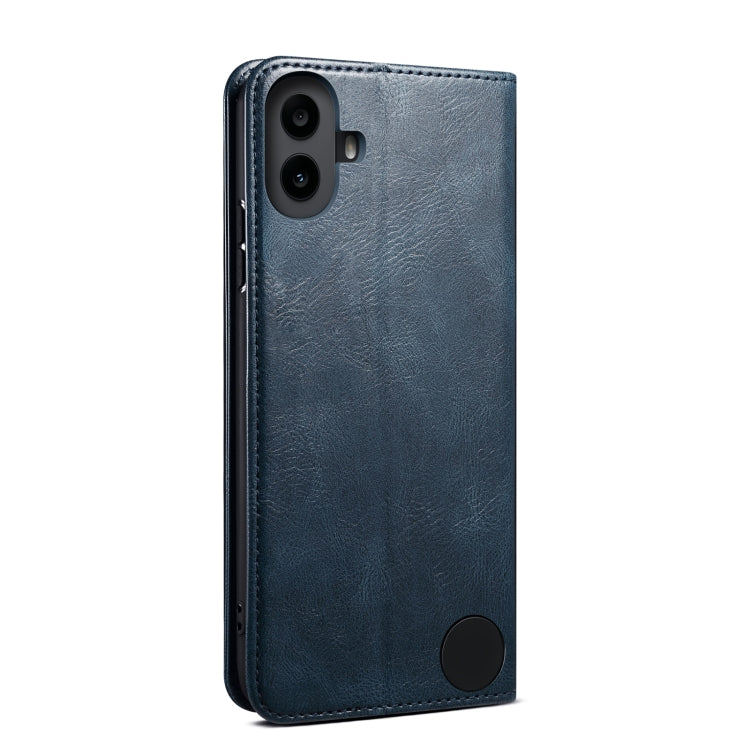 For Nothing CMF Phone 1 Oil Wax Crazy Horse Texture Leather Phone Case(Blue) - Nothing Cases by buy2fix | Online Shopping UK | buy2fix