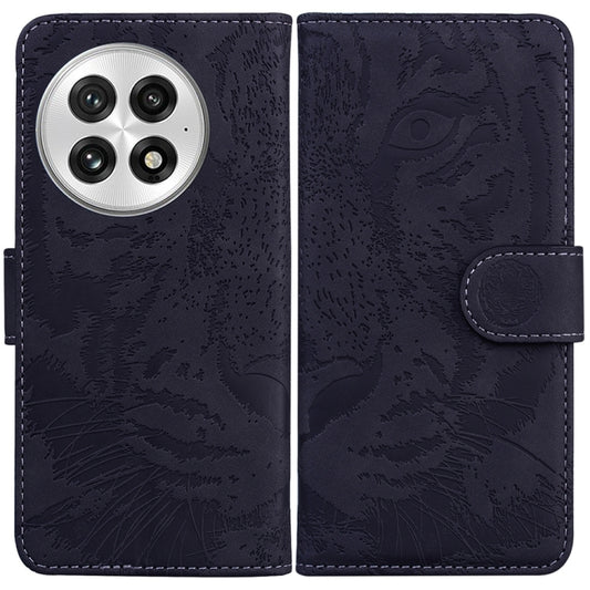 For OnePlus 13 Tiger Embossing Pattern Flip Leather Phone Case(Black) by buy2fix