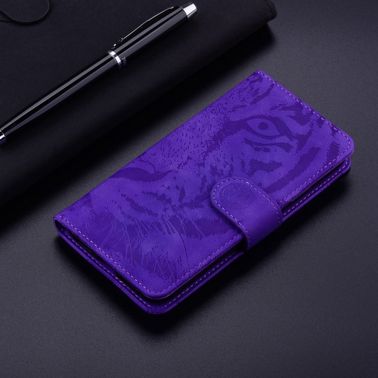 For OnePlus 13 Tiger Embossing Pattern Flip Leather Phone Case(Purple) - OnePlus Cases by buy2fix | Online Shopping UK | buy2fix