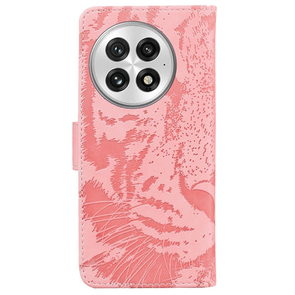 For OnePlus 13 Tiger Embossing Pattern Flip Leather Phone Case(Pink) - OnePlus Cases by buy2fix | Online Shopping UK | buy2fix