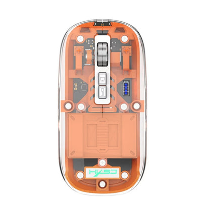 HXSJ T900 Transparent Magnet Three-mode Wireless Gaming Mouse(Orange) - Wireless Mice by HXSJ | Online Shopping UK | buy2fix