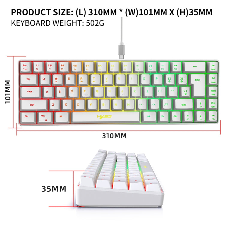 HXSJ V200 Wired RGB Backlit Mechanical Keyboard 68 Key Caps, Cable Length: 1.7m(Black) - Wired Keyboard by HXSJ | Online Shopping UK | buy2fix