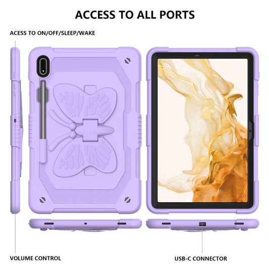 For Samsung Galaxy Tab S9+ Butterfly Kickstand Heavy Duty Hard Rugged Tablet Case(Raro Purple) by buy2fix