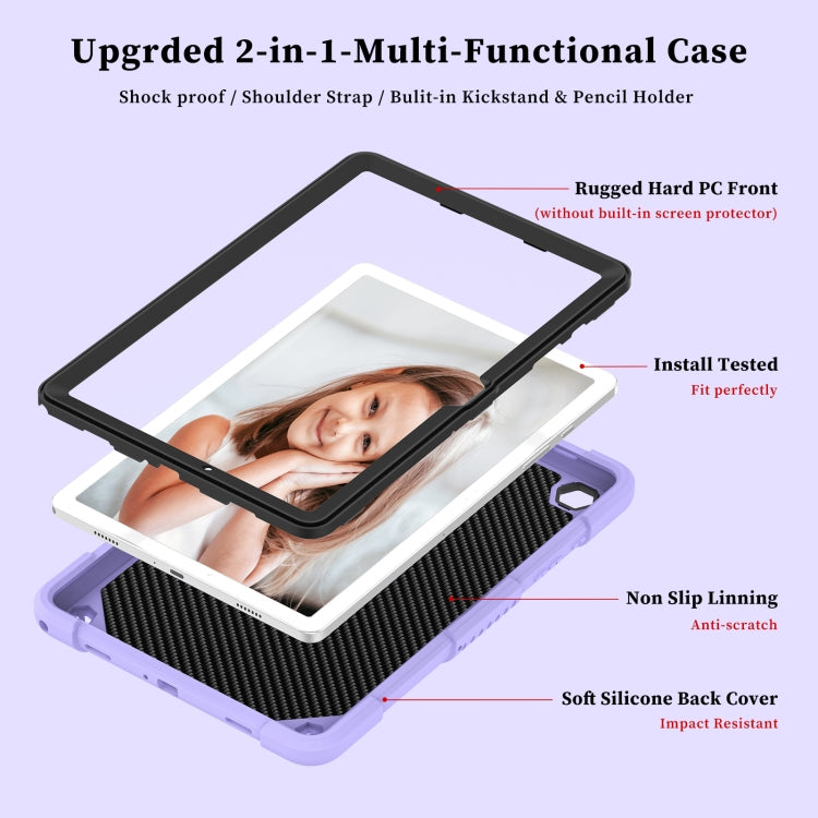 For Samsung Galaxy Tab A9+ Butterfly Kickstand Heavy Duty Hard Rugged Tablet Case(Raro Purple) - Galaxy Tab A9+ by buy2fix | Online Shopping UK | buy2fix