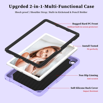 For Samsung Galaxy Tab A9+ Butterfly Kickstand Heavy Duty Hard Rugged Tablet Case(Raro Purple) - Galaxy Tab A9+ by buy2fix | Online Shopping UK | buy2fix