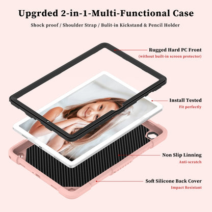 For Samsung Galaxy Tab A9+ Butterfly Kickstand Heavy Duty Hard Rugged Tablet Case(Rose Pink) - Galaxy Tab A9+ by buy2fix | Online Shopping UK | buy2fix