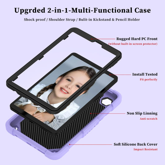 For Samsung Galaxy Tab A9 Butterfly Kickstand Heavy Duty Hard Rugged Tablet Case(Raro Purple) - Galaxy Tab A9 by buy2fix | Online Shopping UK | buy2fix