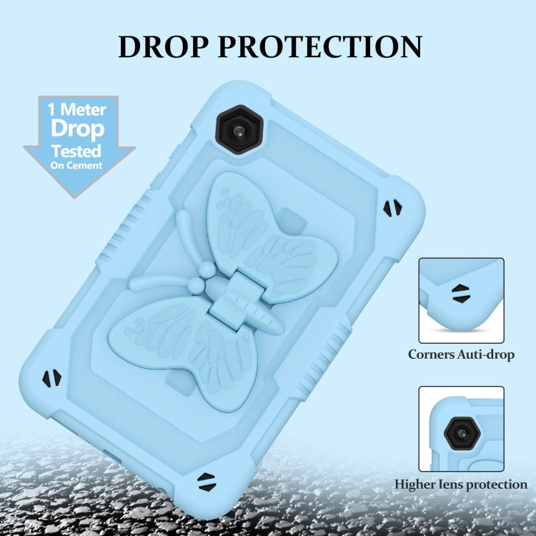 For Samsung Galaxy Tab A9 Butterfly Kickstand Heavy Duty Hard Rugged Tablet Case(Ice Blue) - Galaxy Tab A9 by buy2fix | Online Shopping UK | buy2fix