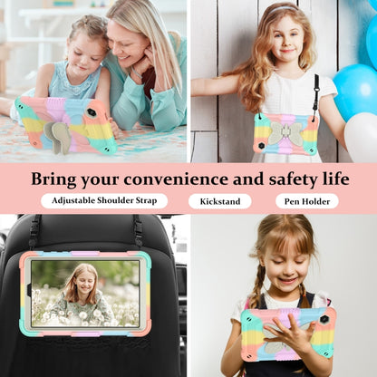 For Samsung Galaxy Tab A9 Butterfly Kickstand Heavy Duty Hard Rugged Tablet Case(Colorful Rose Gold) - Galaxy Tab A9 by buy2fix | Online Shopping UK | buy2fix