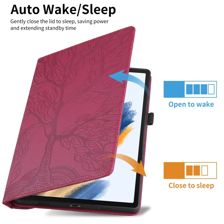 For iPad Pro 11 2022 / 2021 / 2020 Tree Life Embossed Rotation Leather Smart Tablet Case(Red) - iPad Pro 11 (2022/2021) Cases by buy2fix | Online Shopping UK | buy2fix