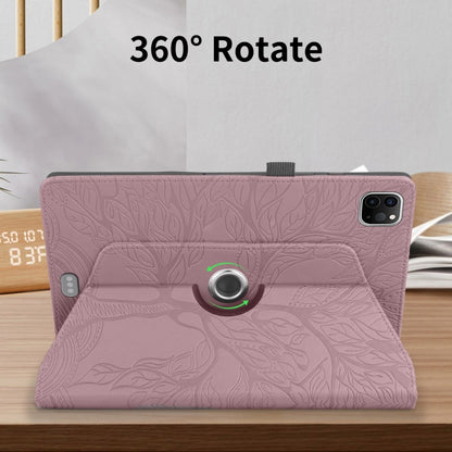 For iPad Pro 11 2022 / 2021 / 2020 Tree Life Embossed Rotation Leather Smart Tablet Case(Rose Gold) - iPad Pro 11 (2022/2021) Cases by buy2fix | Online Shopping UK | buy2fix