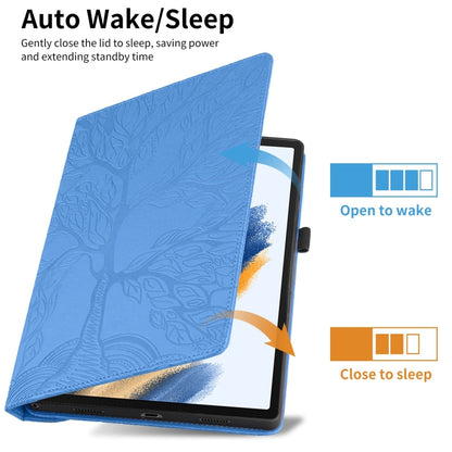 For iPad Pro 11 2022 / 2021 / 2020 Tree Life Embossed Rotation Leather Smart Tablet Case(Blue) - iPad Pro 11 (2022/2021) Cases by buy2fix | Online Shopping UK | buy2fix