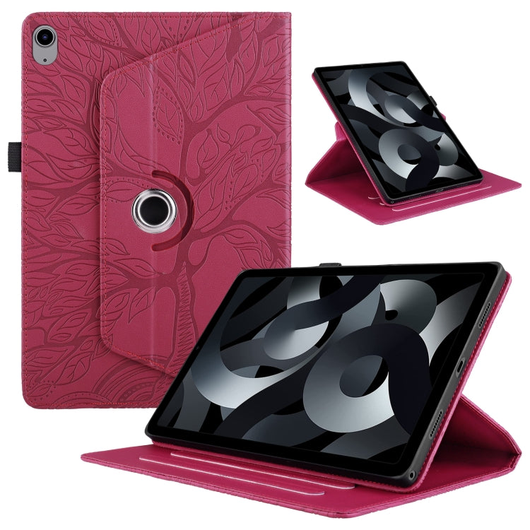 For iPad 2025 / 2022 Tree Life Embossed Rotation Leather Smart Tablet Case(Red) - iPad 2025 / 2022 Cases by buy2fix | Online Shopping UK | buy2fix