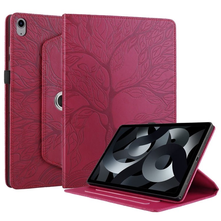 For iPad 2025 / 2022 Tree Life Embossed Rotation Leather Smart Tablet Case(Red) - iPad 2025 / 2022 Cases by buy2fix | Online Shopping UK | buy2fix