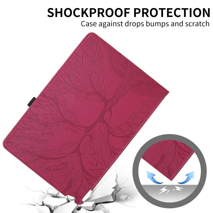 For iPad 2025 / 2022 Tree Life Embossed Rotation Leather Smart Tablet Case(Red) - iPad 2025 / 2022 Cases by buy2fix | Online Shopping UK | buy2fix