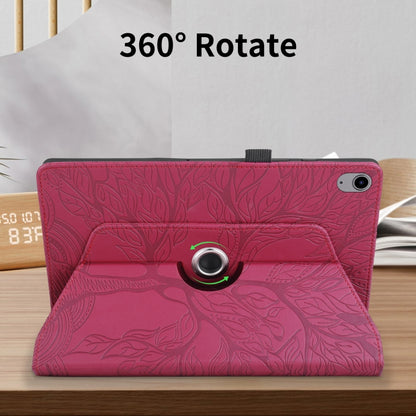 For iPad 2025 / 2022 Tree Life Embossed Rotation Leather Smart Tablet Case(Red) - iPad 2025 / 2022 Cases by buy2fix | Online Shopping UK | buy2fix