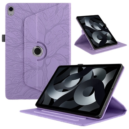 For iPad 2025 / 2022 Tree Life Embossed Rotation Leather Smart Tablet Case(Purple) - iPad 2025 / 2022 Cases by buy2fix | Online Shopping UK | buy2fix
