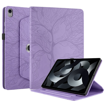 For iPad 2025 / 2022 Tree Life Embossed Rotation Leather Smart Tablet Case(Purple) - iPad 2025 / 2022 Cases by buy2fix | Online Shopping UK | buy2fix