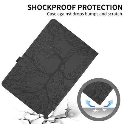 For iPad 2025 / 2022 Tree Life Embossed Rotation Leather Smart Tablet Case(Black) - iPad 2025 / 2022 Cases by buy2fix | Online Shopping UK | buy2fix