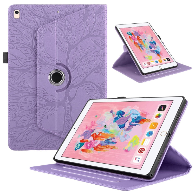 For iPad 10.2 2021 / 2020 / 10.5  Tree Life Embossed Rotation Leather Smart Tablet Case(Purple) - iPad 10.2 Cases by buy2fix | Online Shopping UK | buy2fix
