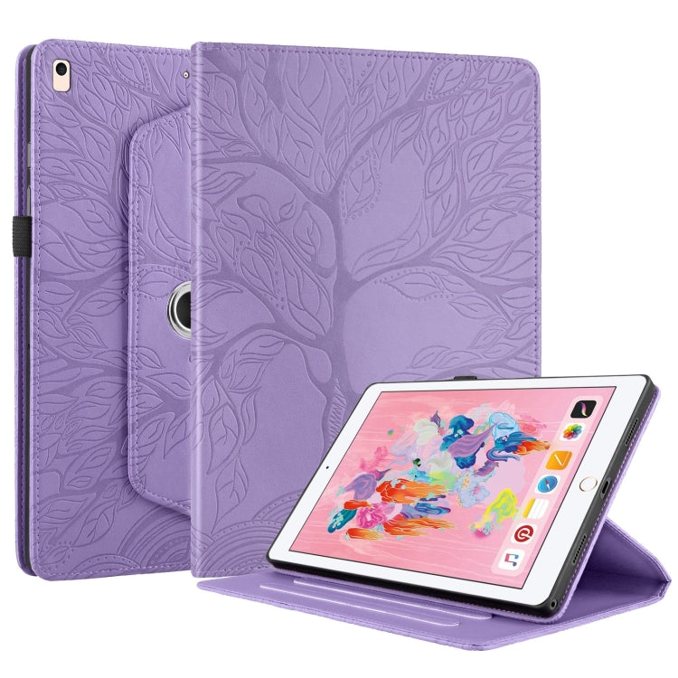 For iPad 10.2 2021 / 2020 / 10.5  Tree Life Embossed Rotation Leather Smart Tablet Case(Purple) - iPad 10.2 Cases by buy2fix | Online Shopping UK | buy2fix