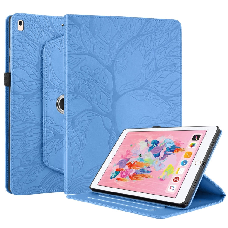For iPad 10.2 2021 / 2020 / 10.5  Tree Life Embossed Rotation Leather Smart Tablet Case(Blue) - iPad 10.2 Cases by buy2fix | Online Shopping UK | buy2fix