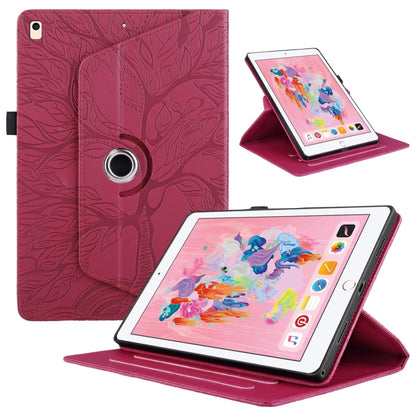 For iPad Air / Air 2 / 9.7 2017 / 2018 Tree Life Embossed Rotation Leather Smart Tablet Case(Red) - iPad 9.7 (2018) & (2017) Cases by buy2fix | Online Shopping UK | buy2fix