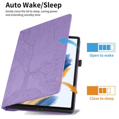 For iPad Pro 12.9 2022 / 2021 / 2020 Tree Life Embossed Rotation Leather Smart Tablet Case(Purple) - iPad Pro 12.9 (2022/2021) Cases by buy2fix | Online Shopping UK | buy2fix