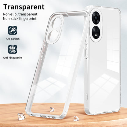 For OPPO A78 4G 3 in 1 Clear TPU Color PC Frame Phone Case(White) - OPPO Cases by buy2fix | Online Shopping UK | buy2fix