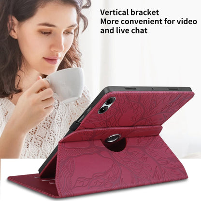 For Xiaomi Redmi Pad Pro 12.1 Tree Life Embossed Rotation Leather Smart Tablet Case(Red) - More Tablet Cases by buy2fix | Online Shopping UK | buy2fix