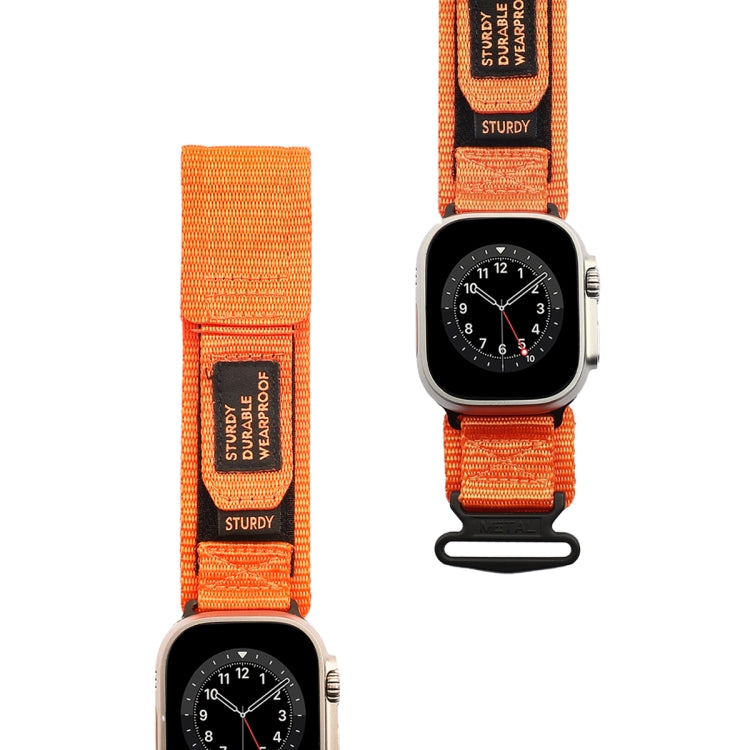 For Apple Watch Ultra 2 49mm AW Nylon Two-Section Watch Band(Orange) - Watch Bands by buy2fix | Online Shopping UK | buy2fix