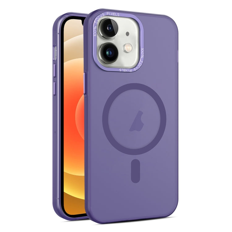 For iPhone 12 MagSafe Frosted Translucent Mist Phone Case(Dark Purple) - iPhone 12 / 12 Pro Cases by buy2fix | Online Shopping UK | buy2fix