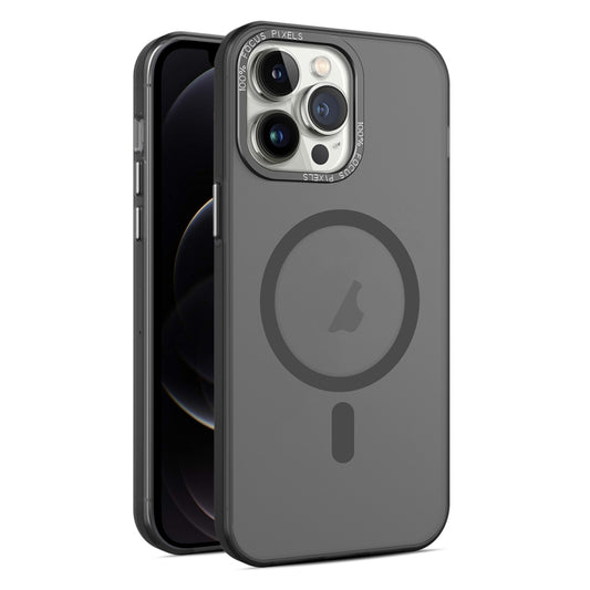 For iPhone 12 Pro MagSafe Frosted Translucent Mist Phone Case(Black) - iPhone 12 / 12 Pro Cases by buy2fix | Online Shopping UK | buy2fix