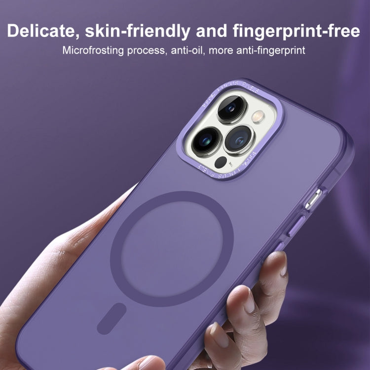 For iPhone 12 MagSafe Frosted Translucent Mist Phone Case(Dark Purple) - iPhone 12 / 12 Pro Cases by buy2fix | Online Shopping UK | buy2fix