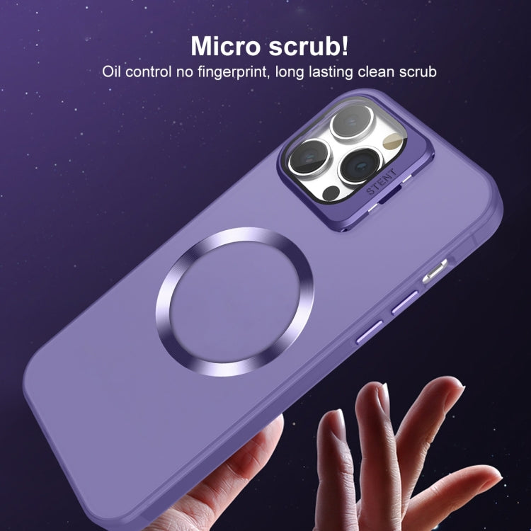 For iPhone XR Skin Feel CD Texture MagSafe Lens Holder Phone Case(Dark Purple) - More iPhone Cases by buy2fix | Online Shopping UK | buy2fix