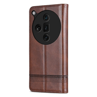 For OPPO Find X7 Ultra AZNS Magnetic Calf Texture Flip Leather Phone Case(Dark Brown) - Find X7 Ultra Cases by AZNS | Online Shopping UK | buy2fix