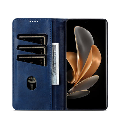 For OPPO Find X7 Ultra AZNS Magnetic Calf Texture Flip Leather Phone Case(Dark Blue) - Find X7 Ultra Cases by AZNS | Online Shopping UK | buy2fix