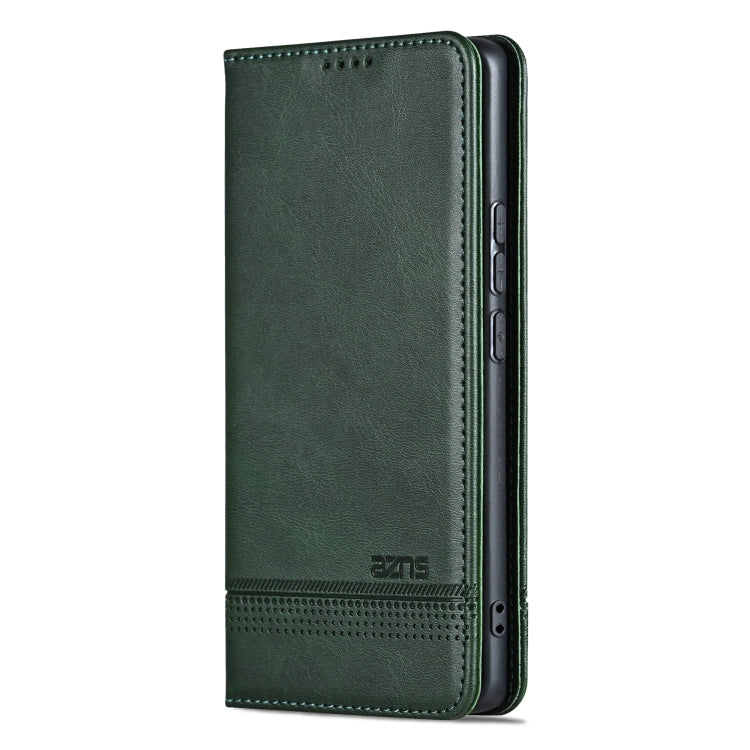 For OPPO Find X7 Ultra AZNS Magnetic Calf Texture Flip Leather Phone Case(Dark Green) - Find X7 Ultra Cases by AZNS | Online Shopping UK | buy2fix