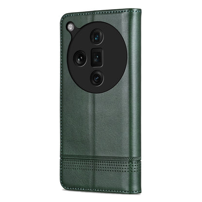 For OPPO Find X7 Ultra AZNS Magnetic Calf Texture Flip Leather Phone Case(Dark Green) - Find X7 Ultra Cases by AZNS | Online Shopping UK | buy2fix