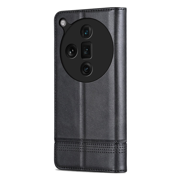 For OPPO Find X7 Ultra AZNS Magnetic Calf Texture Flip Leather Phone Case(Black) - Find X7 Ultra Cases by AZNS | Online Shopping UK | buy2fix