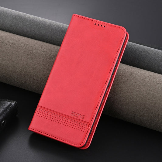 For OPPO Reno12 Global AZNS Magnetic Calf Texture Flip Leather Phone Case(Red) by AZNS