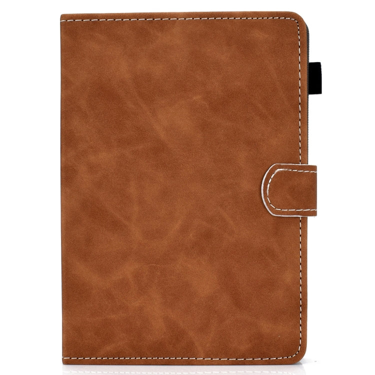 For 7 inch Tablet PC Universal Cowhide Texture Horizontal Flip Leather Case with Holder & Card Slots & Pen Slot(Brown) - 7 inch by buy2fix | Online Shopping UK | buy2fix