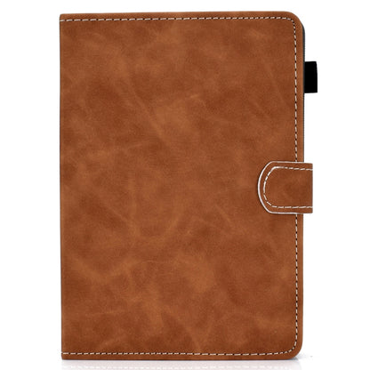 For 7 inch Tablet PC Universal Cowhide Texture Horizontal Flip Leather Case with Holder & Card Slots & Pen Slot(Brown) - 7 inch by buy2fix | Online Shopping UK | buy2fix