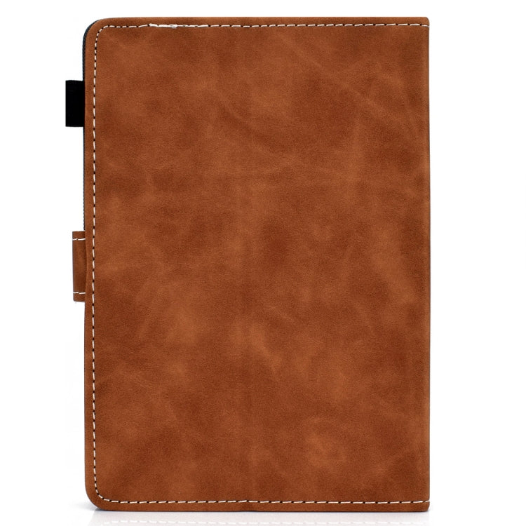 For 7 inch Tablet PC Universal Cowhide Texture Horizontal Flip Leather Case with Holder & Card Slots & Pen Slot(Brown) - 7 inch by buy2fix | Online Shopping UK | buy2fix