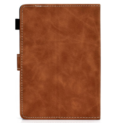 For 7 inch Tablet PC Universal Cowhide Texture Horizontal Flip Leather Case with Holder & Card Slots & Pen Slot(Brown) - 7 inch by buy2fix | Online Shopping UK | buy2fix