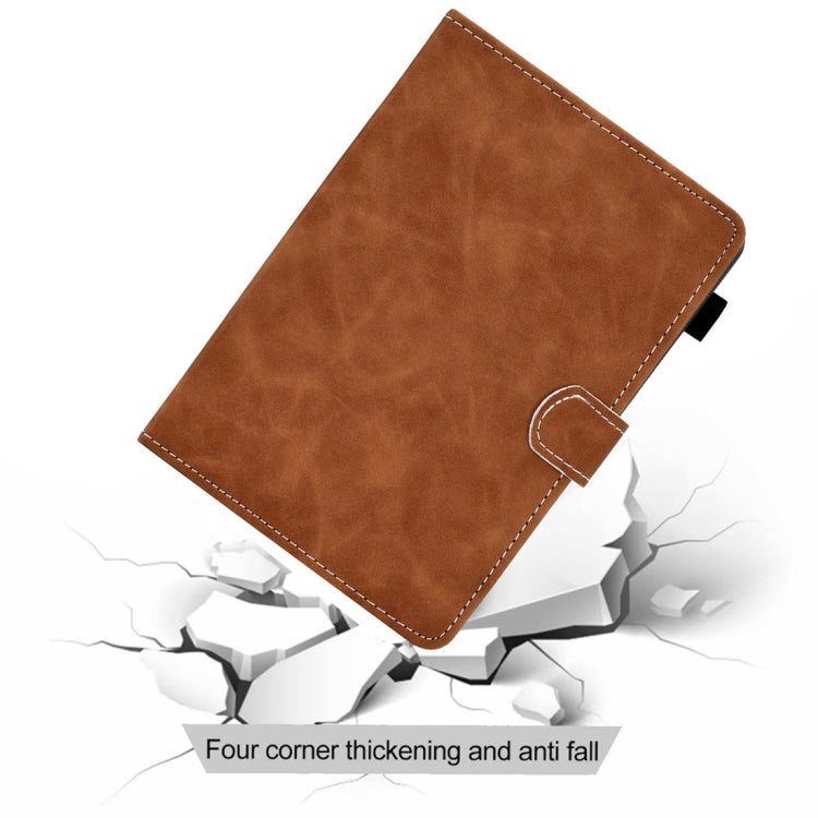 For 7 inch Tablet PC Universal Cowhide Texture Horizontal Flip Leather Case with Holder & Card Slots & Pen Slot(Brown) - 7 inch by buy2fix | Online Shopping UK | buy2fix