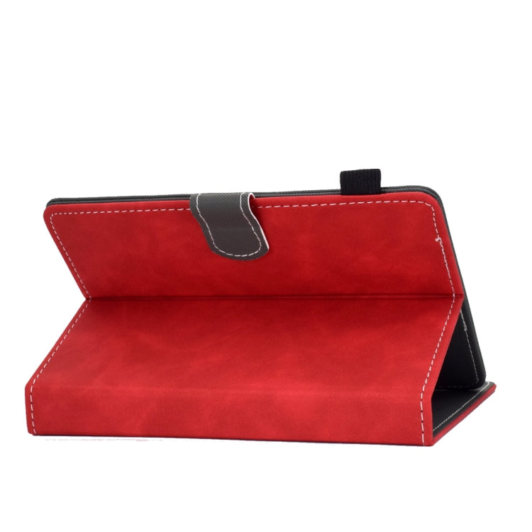For 7 inch Tablet PC Universal Cowhide Texture Horizontal Flip Leather Case with Holder & Card Slots & Pen Slot(Red) - 7 inch by buy2fix | Online Shopping UK | buy2fix