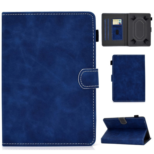 For 7 inch Tablet PC Universal Cowhide Texture Horizontal Flip Leather Case with Holder & Card Slots & Pen Slot(Blue) - 7 inch by buy2fix | Online Shopping UK | buy2fix