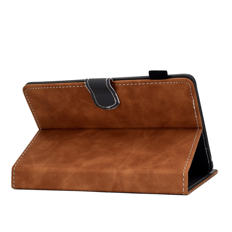 For 10 inch Tablet PC Universal Cowhide Texture Horizontal Flip Leather Case with Holder & Card Slots & Pen Slot(Brown) - 8 inch by buy2fix | Online Shopping UK | buy2fix