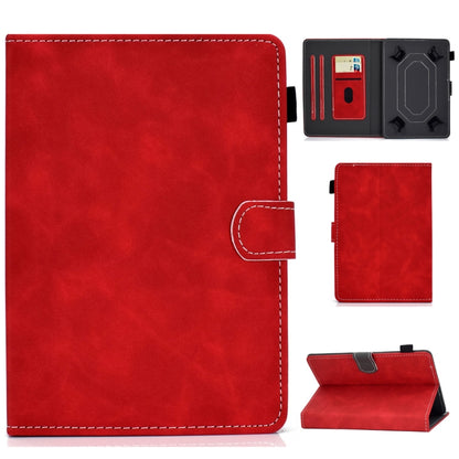 For 10 inch Tablet PC Universal Cowhide Texture Horizontal Flip Leather Case with Holder & Card Slots & Pen Slot(Red) - 8 inch by buy2fix | Online Shopping UK | buy2fix